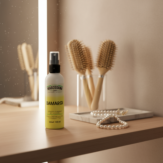 Mascosana - Bamargi Glanzspray für Hunde, Katzen & Pferde - 100 ml 2-Phasen Glanzkur mit Arganöl - Vegan Mascosana
