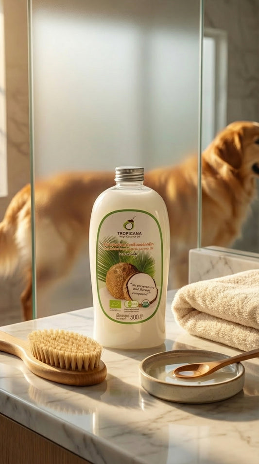 Tropicana - Kaltgepresstes Kokosnussöl 500 ml - Aus Thailändischen Kokosnüssen - Zur Fellpflege oder als Futterzusatz Mascosana