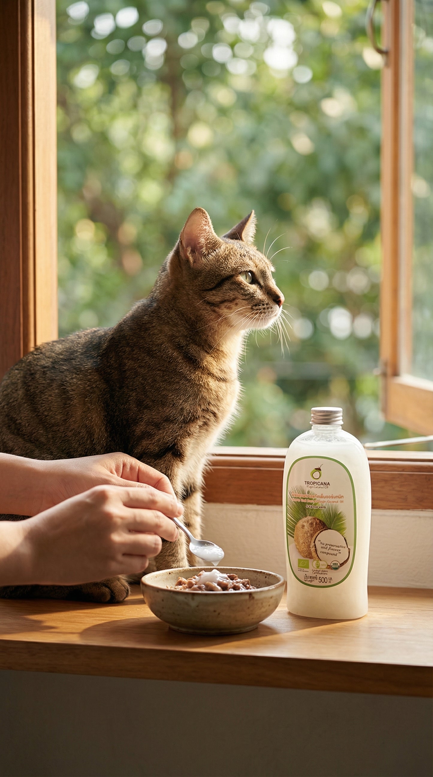 Tropicana - Kaltgepresstes Kokosnussöl 500 ml - Aus Thailändischen Kokosnüssen - Zur Fellpflege oder als Futterzusatz Mascosana