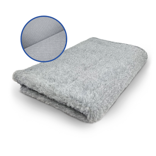 Colchoneta para dormir Elsa - manta de peluche - antideslizante - gris claro - 35 mm